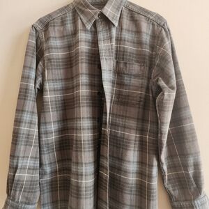 L.L. Bean Men's Plaid Shirt in Gray and Brown